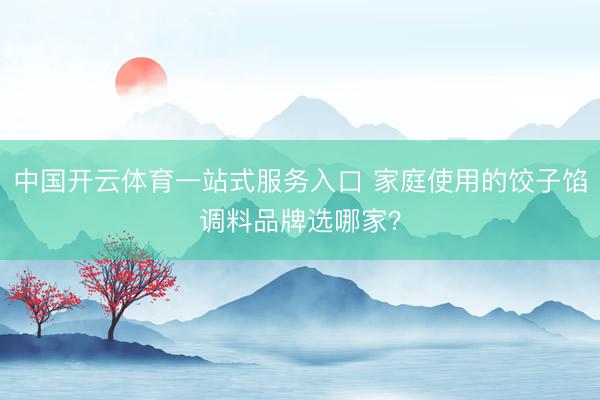 中国开云体育一站式服务入口 家庭使用的饺子馅调料品牌选哪家？