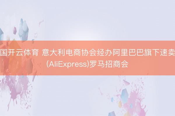 中国开云体育 意大利电商协会经办阿里巴巴旗下速卖通(AliExpress)罗马招商会