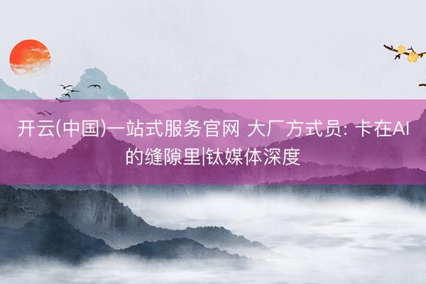 开云(中国)一站式服务官网 大厂方式员: 卡在AI的缝隙里|钛媒体深度