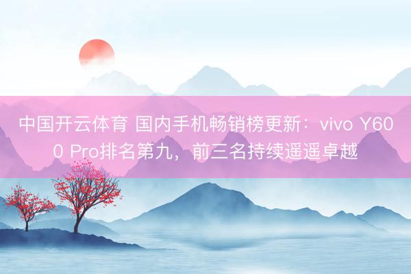 中国开云体育 国内手机畅销榜更新：vivo Y600 Pro排名第九，前三名持续遥遥卓越