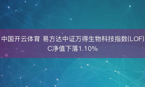 中国开云体育 易方达中证万得生物科技指数(LOF)C净值下落1.10%